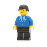 LEGO trn069 - Suit with 3 Buttons Blue (Black Legs, Black Male Hair)